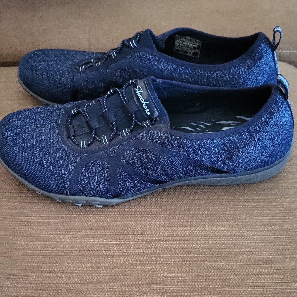 Skechers Women's Navy Slip-On Sneakers - Picture 2 of 6